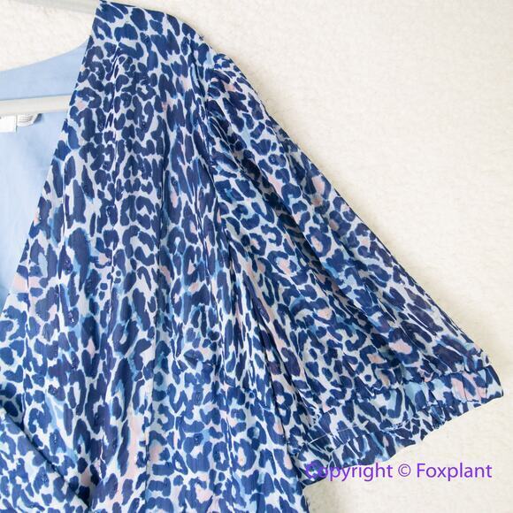 Eliza J Leopard Print Faux Wrap Dress in Blue Lyst plus size 22W - Picture 7 of 16